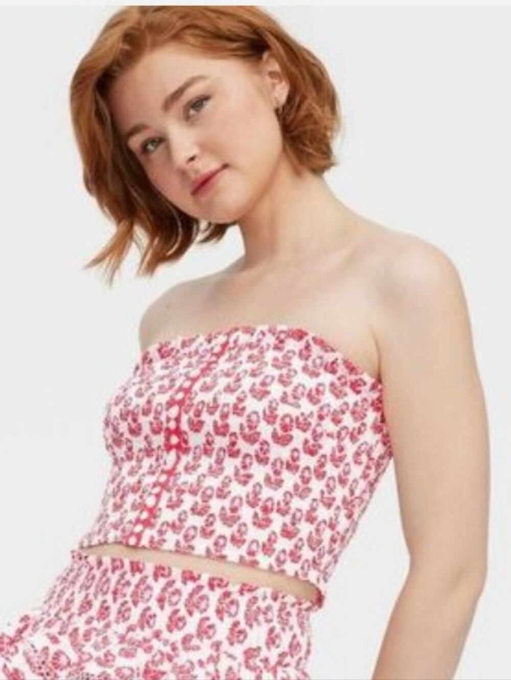 NWT Roller Rabbit X Target Red Floral Smocked Crop Top